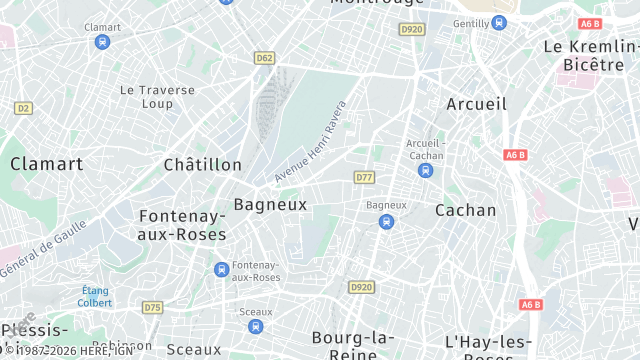 Carte de la zone d'intervention à Bagneux