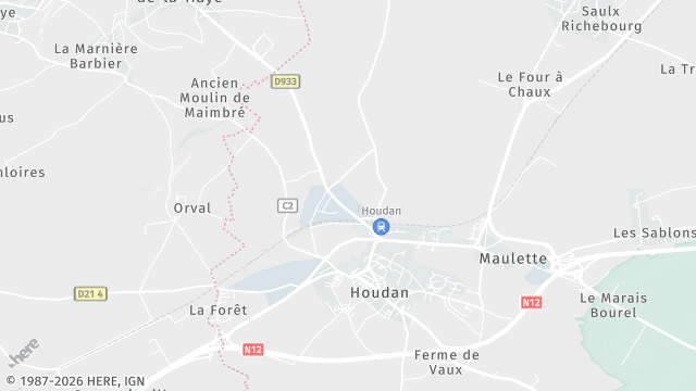 Carte de la zone d'intervention à Houdan