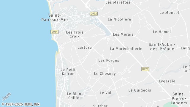 Carte de la zone d'intervention à Saint-Pair-sur-Mer