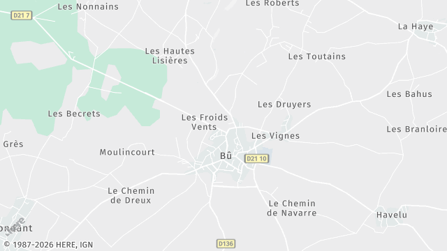 Carte de la zone d'intervention à Bû