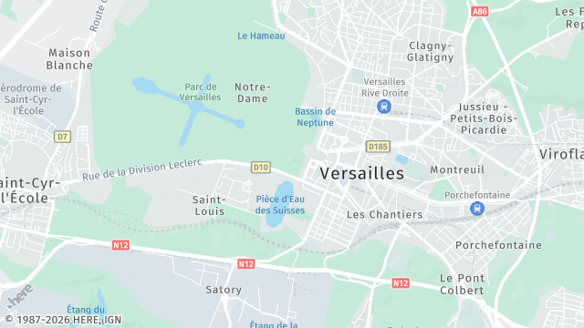 Carte de la zone d'intervention à Versailles