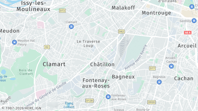 Carte de la zone d'intervention à Châtillon