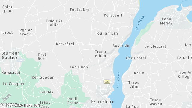 Carte de la zone d'intervention à Lézardrieux