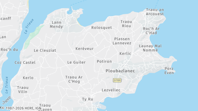 Carte de la zone d'intervention à Ploubazlanec