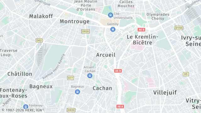 Carte de la zone d'intervention à Arcueil
