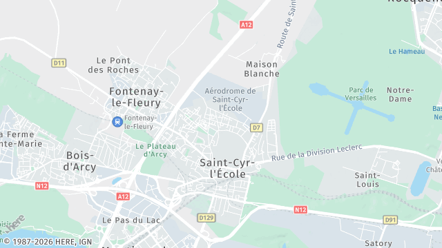 Carte de la zone d'intervention à Saint-Cyr-l'École