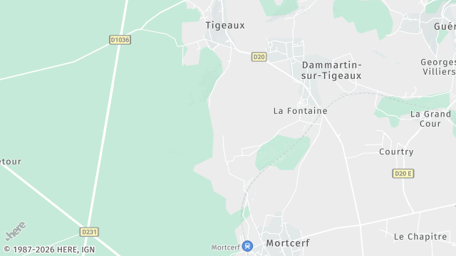 Carte de la zone d'intervention à Dammartin-sur-Tigeaux