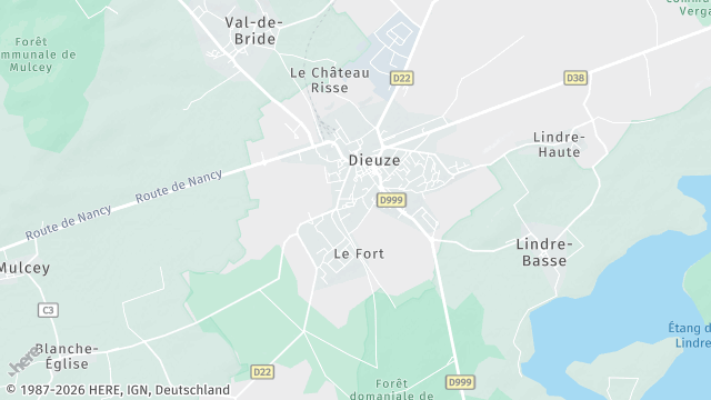 Carte de la zone d'intervention à Dieuze