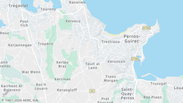 Carte de la zone d'intervention à Perros-Guirec