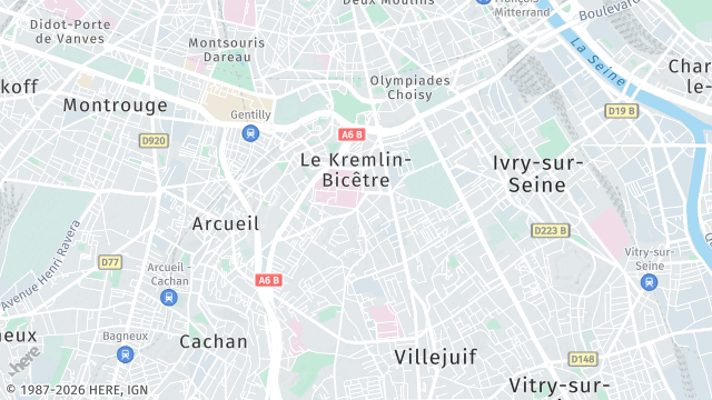 Carte de la zone d'intervention à Le Kremlin-Bicêtre