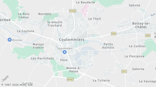 Carte de la zone d'intervention à Coulommiers