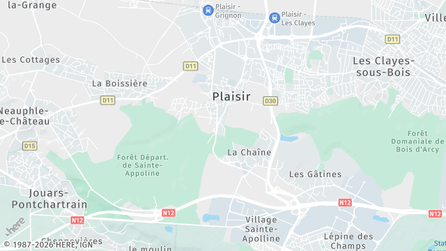 Carte de la zone d'intervention à Plaisir
