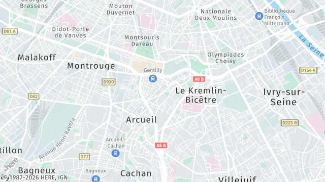 Carte de la zone d'intervention à Gentilly