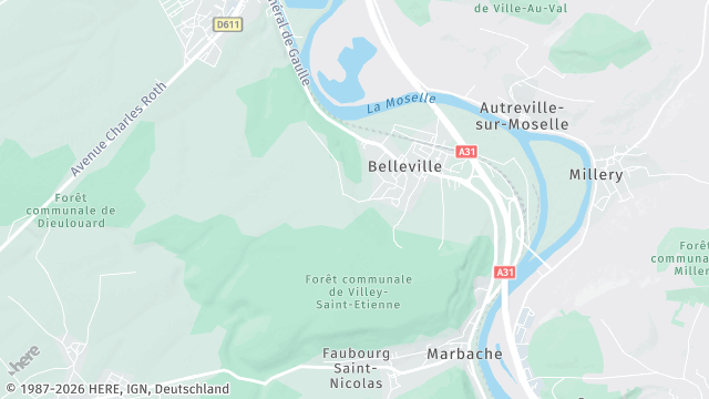 Carte de la zone d'intervention à Belleville