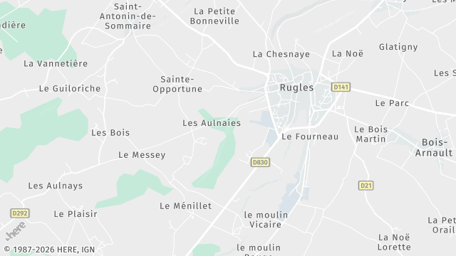 Carte de la zone d'intervention à Rugles