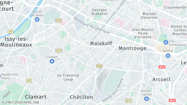 Carte de la zone d'intervention à Malakoff