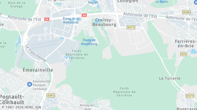 Carte de la zone d'intervention à Croissy-Beaubourg