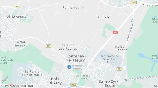 Carte de la zone d'intervention à Fontenay-le-Fleury