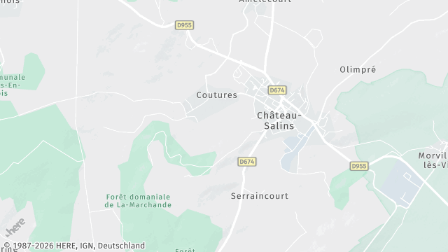 Carte de la zone d'intervention à Château-Salins