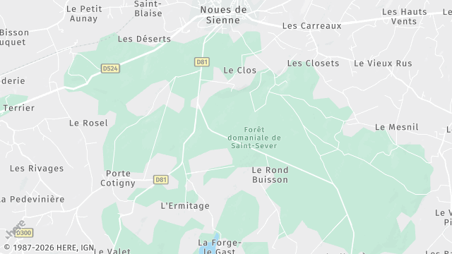 Carte de la zone d'intervention à Noues de Sienne