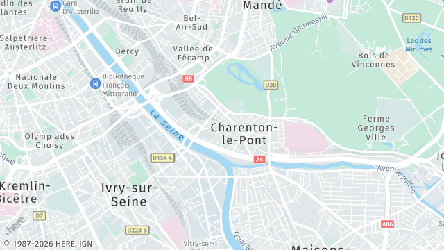 Carte de la zone d'intervention à Charenton-le-Pont