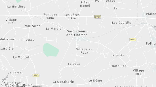 Carte de la zone d'intervention à Saint-Jean-des-Champs