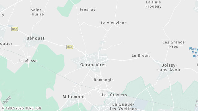 Carte de la zone d'intervention à Garancières