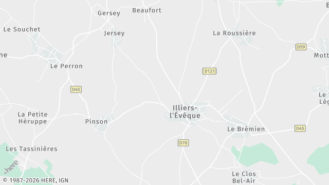 Carte de la zone d'intervention à Illiers-l'Évêque