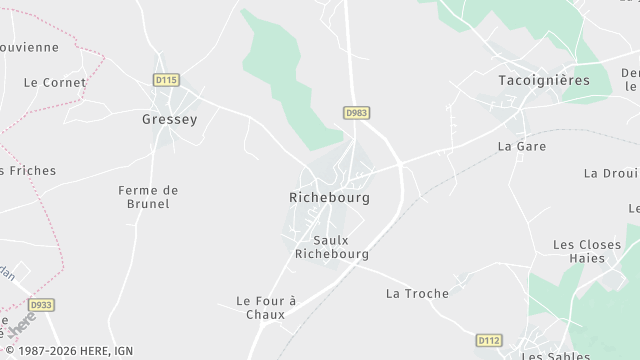 Carte de la zone d'intervention à Richebourg