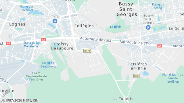 Carte de la zone d'intervention à Collégien