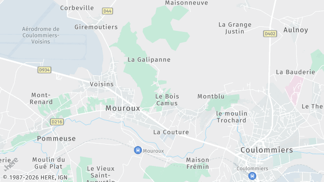 Carte de la zone d'intervention à Mouroux
