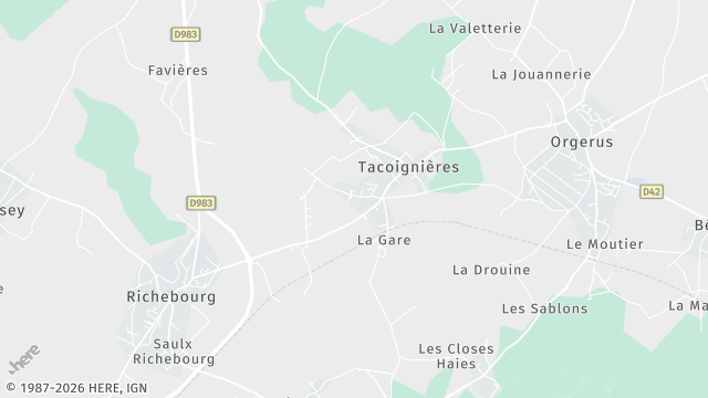 Carte de la zone d'intervention à Tacoignières