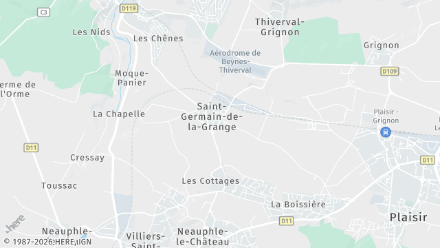 Carte de la zone d'intervention à Saint-Germain-de-la-Grange