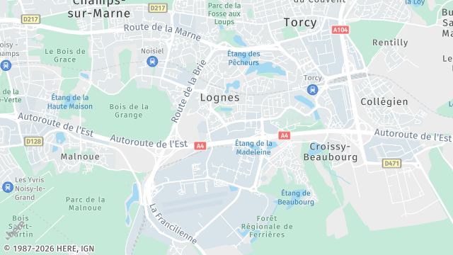 Carte de la zone d'intervention à Lognes