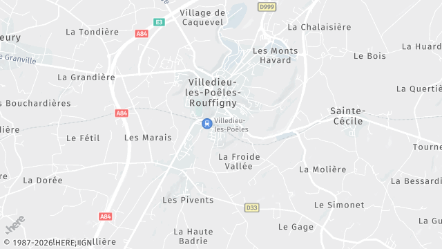 Carte de la zone d'intervention à Villedieu-les-Poêles-Rouffigny