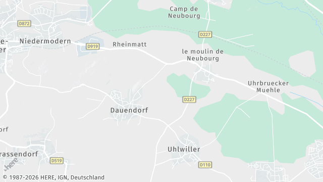 Carte de la zone d'intervention à Dauendorf