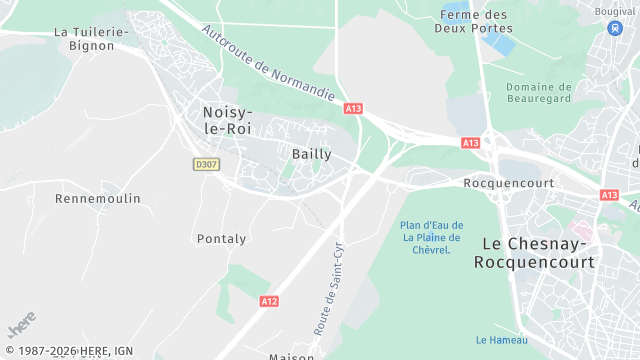 Carte de la zone d'intervention à Bailly