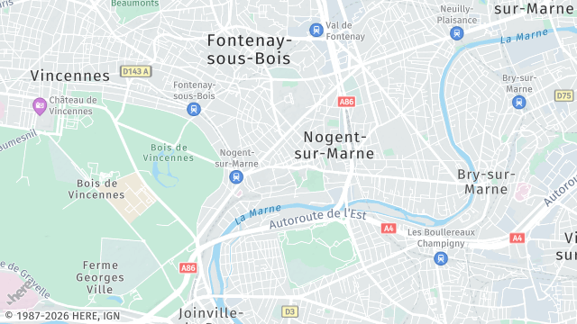Carte de la zone d'intervention à Nogent-sur-Marne