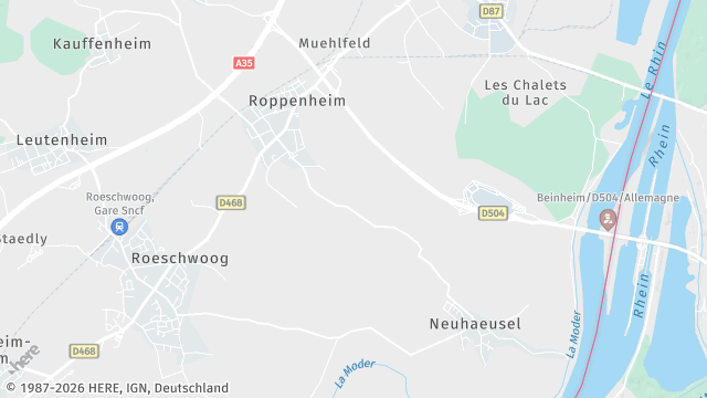 Carte de la zone d'intervention à Roppenheim