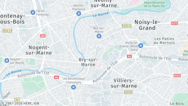 Carte de la zone d'intervention à Bry-sur-Marne