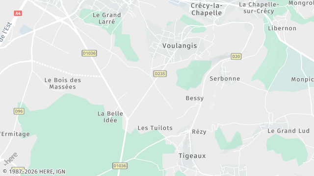 Carte de la zone d'intervention à Voulangis