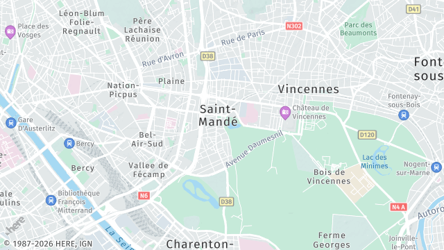 Carte de la zone d'intervention à Saint-Mandé