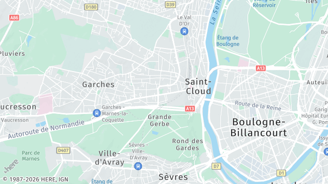 Carte de la zone d'intervention à Saint-Cloud