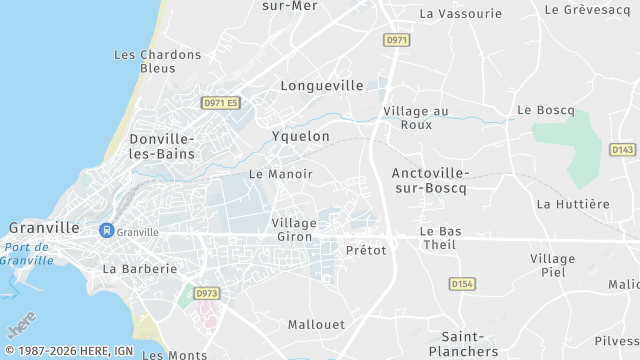 Carte de la zone d'intervention à Yquelon