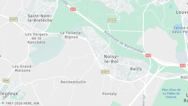 Carte de la zone d'intervention à Noisy-le-Roi