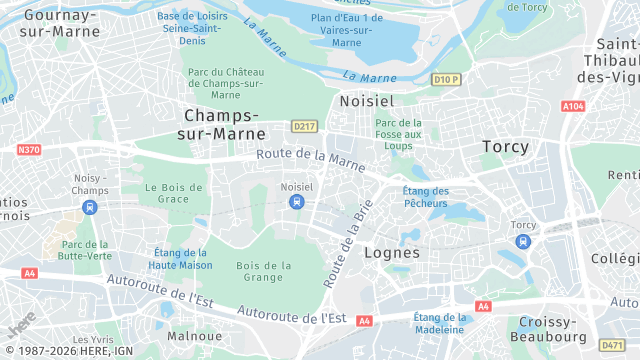 Carte de la zone d'intervention à Noisiel