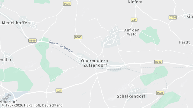 Carte de la zone d'intervention à Obermodern-Zutzendorf