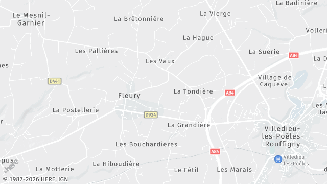 Carte de la zone d'intervention à Fleury