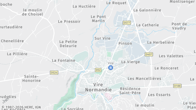 Carte de la zone d'intervention à Vire Normandie