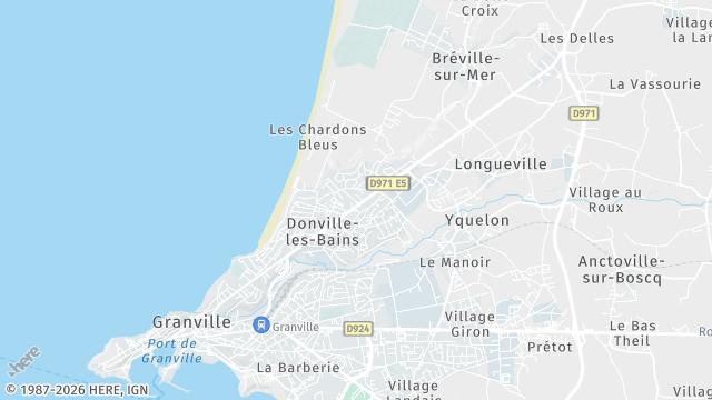 Carte de la zone d'intervention à Donville-les-Bains